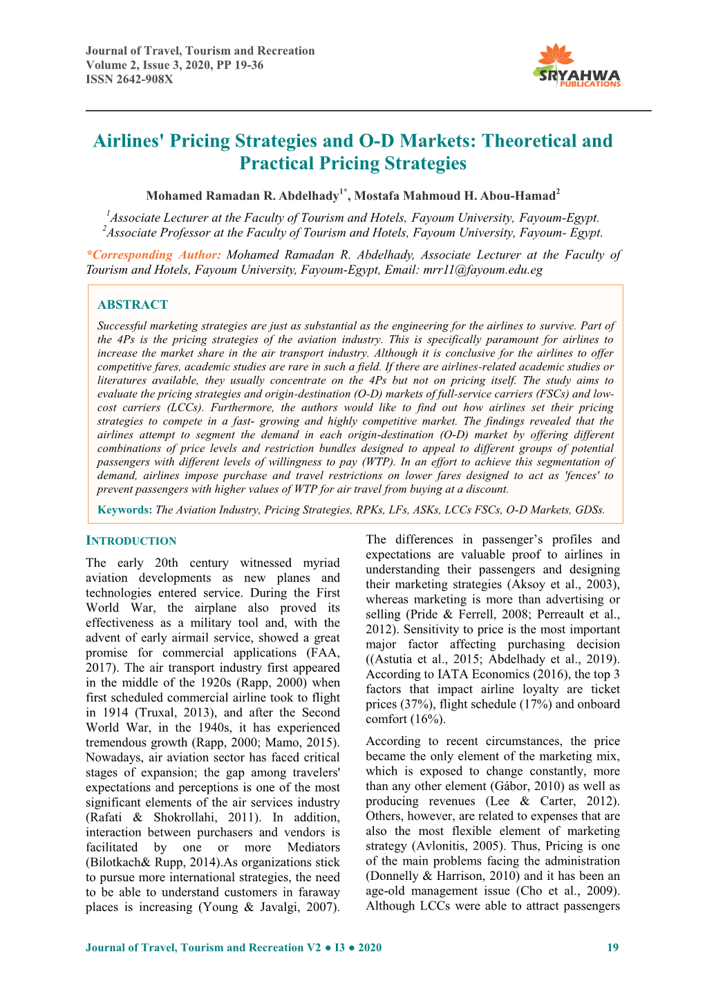 Airlines' Pricing Strategies and OD Markets