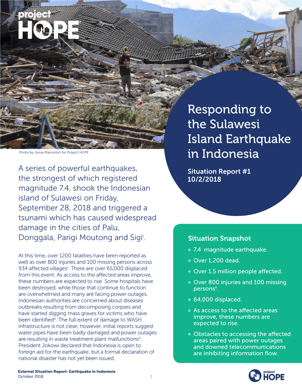 Responding to the Sulawesi Island Earthquake in Indonesia
