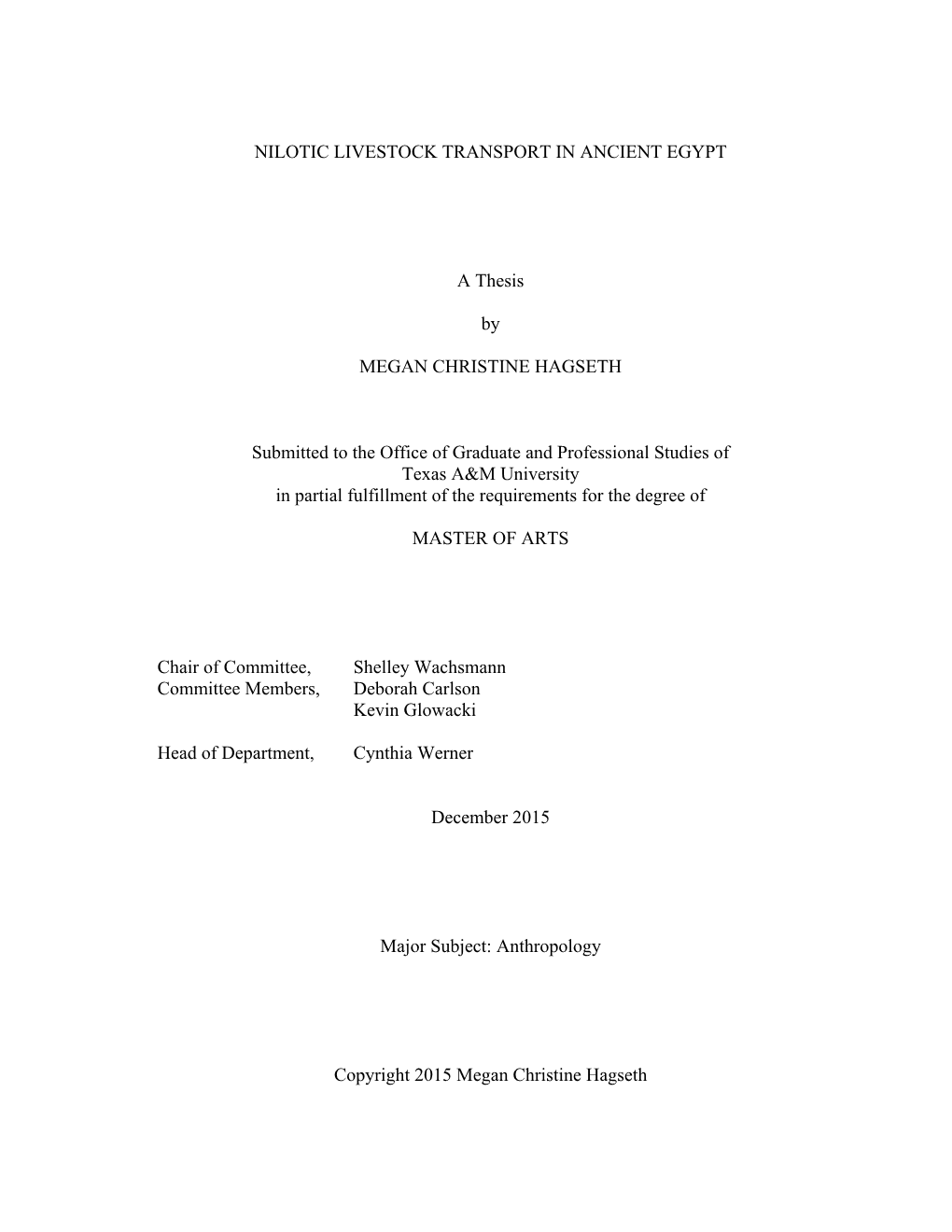 Nilotic Livestock Transport in Ancient Egypt