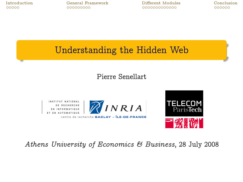 Understanding the Hidden Web