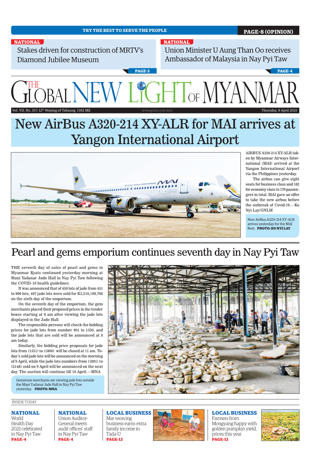 New Airbus A320-214 XY-ALR for MAI Arrives at Yangon International Airport