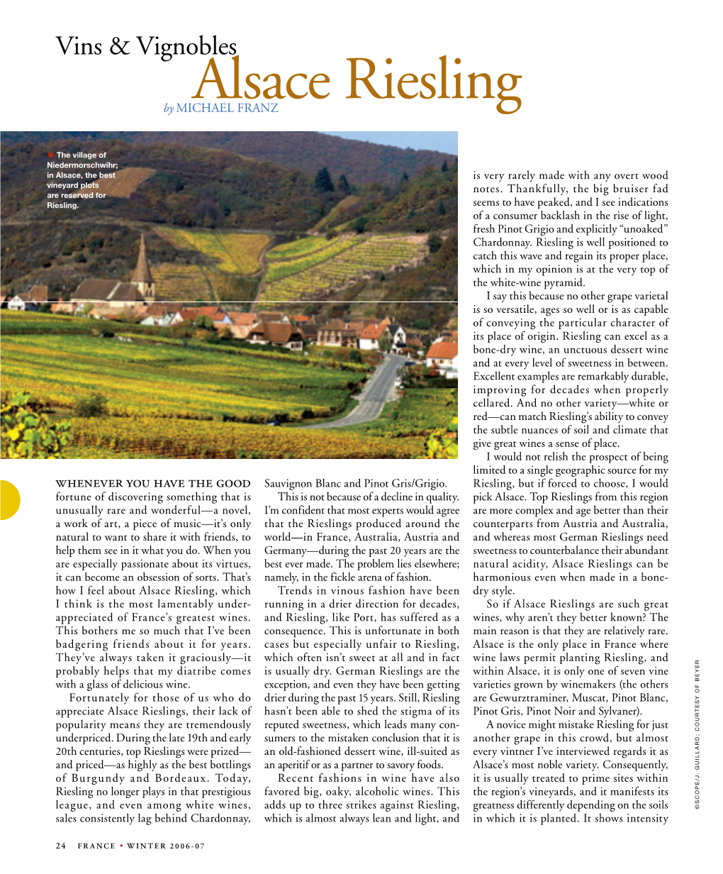 Alsace Riesling by Michael Franz