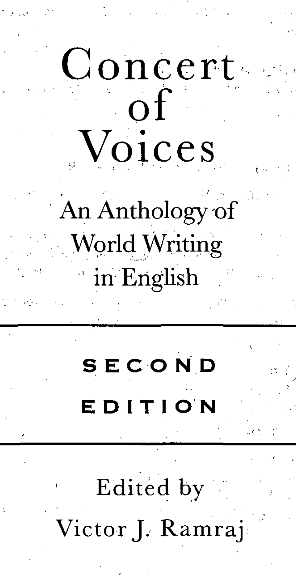 Concert' of Voices an Anthology of World Writing in English