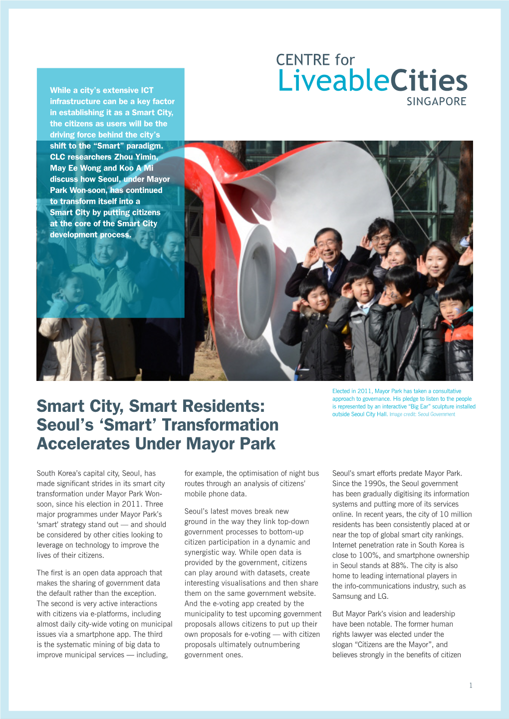 Smart City, Smart Residents: Seoul's