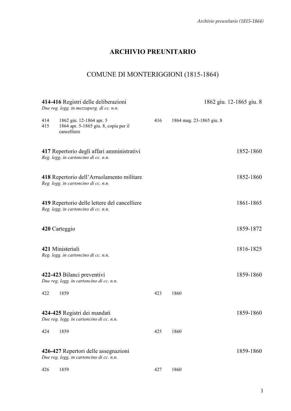 Comune Di Monteriggioni (1815-1864)