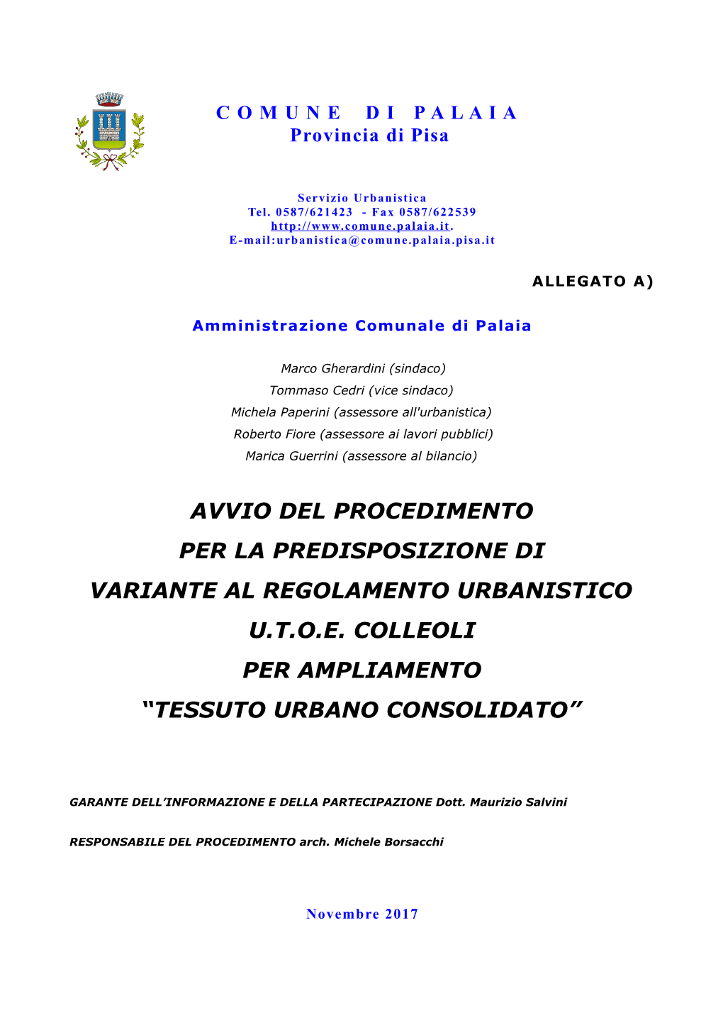 RELAZIONE AVVIO DEL PROCEDIMENTO Variante Al RU