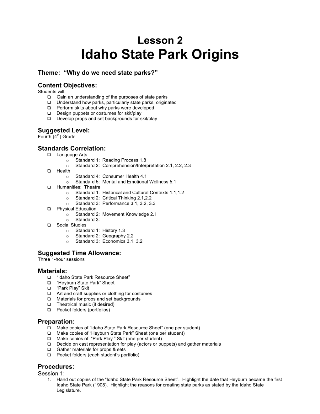 State Park Brochure