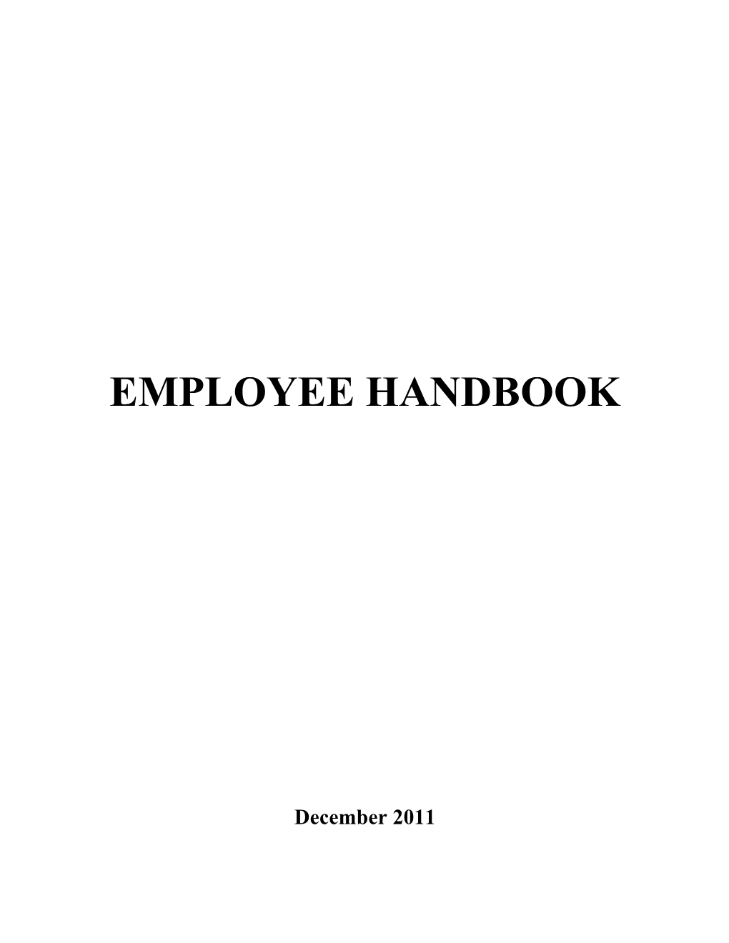 Employee Handbook