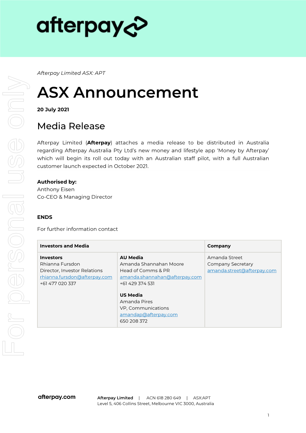 ASX Announcement