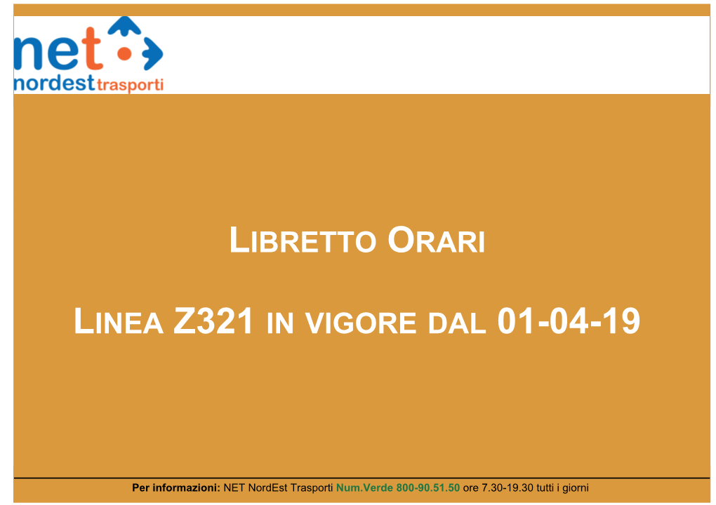 Libretto Orari Linea Z321 in Vigore Dal 01-04-19