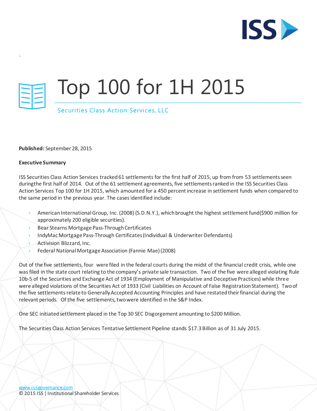 Top 100 for 1H 2015