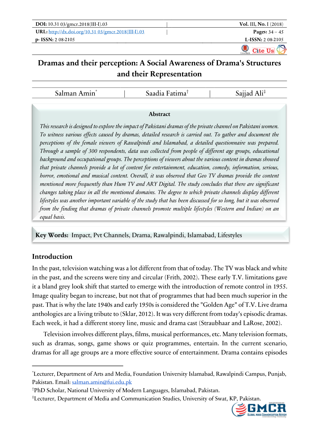 Dramas and Their Perception: a Social Awareness of Drama's Structures and Their Representation