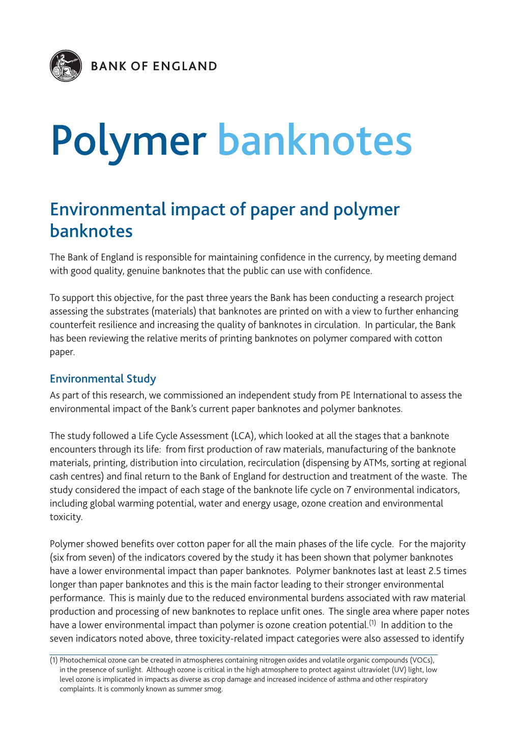 Polymer Banknotes