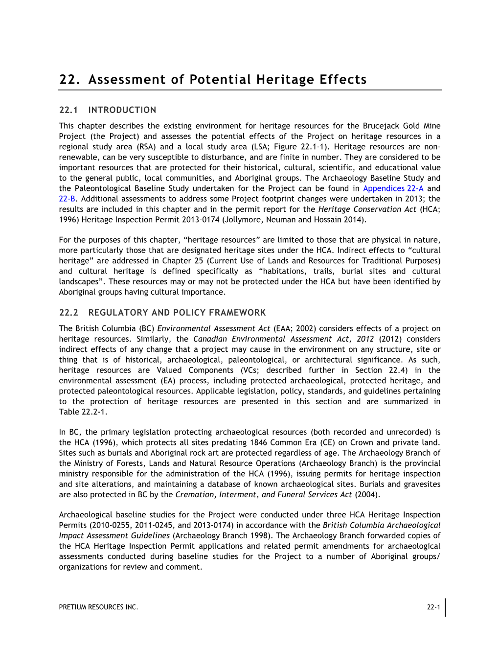 22. Assessment of Potential Heritage Effects