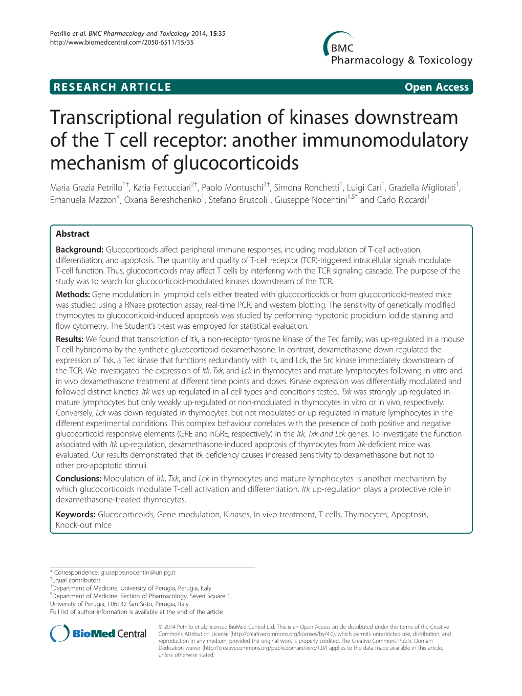 Transcriptional Regulation of Kinases Downstream of the T Cell Receptor