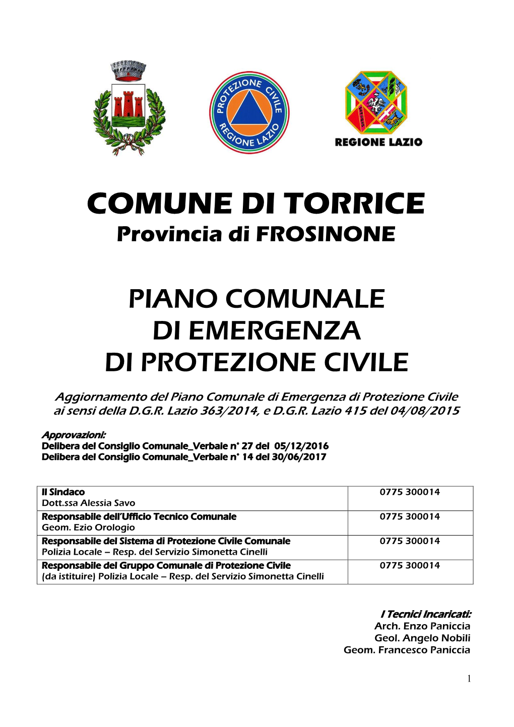 Ceprano Piano Emergenza Comunale 2015 DEF