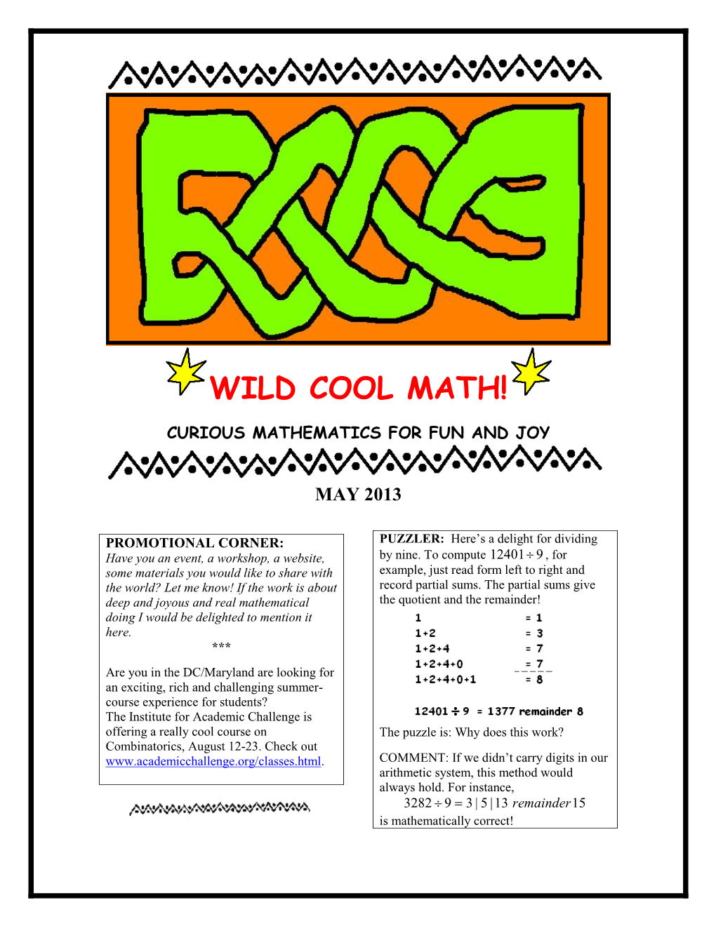 Cool Math Essay May 2013: DIVISIBILITY