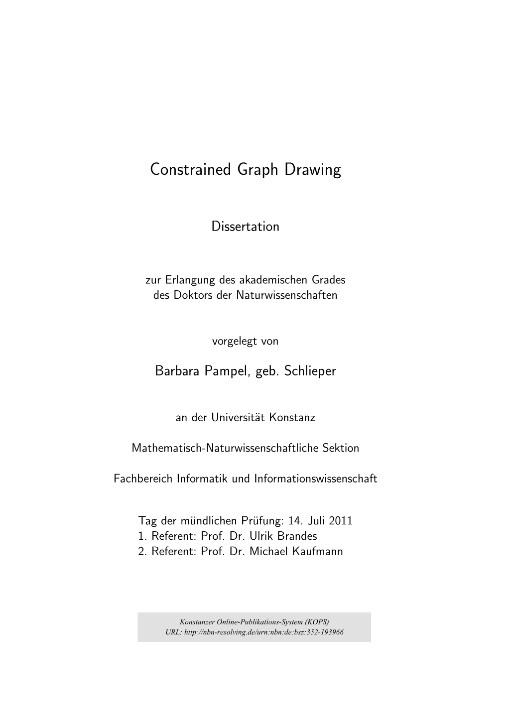 Constraint Graph Drawing