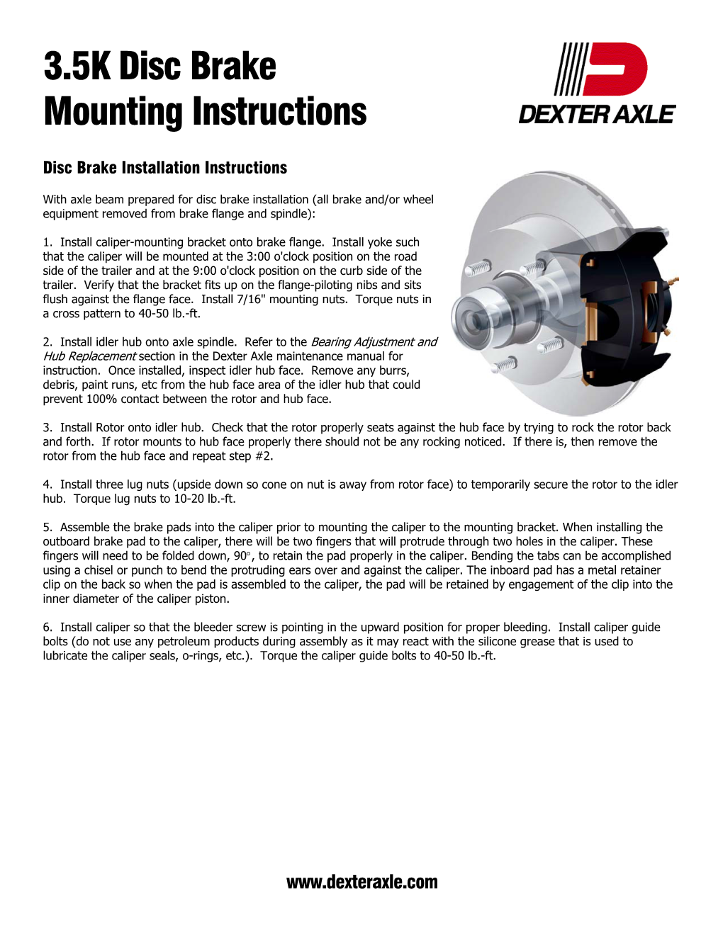 3.5K Disc Brake Mounting Instructions