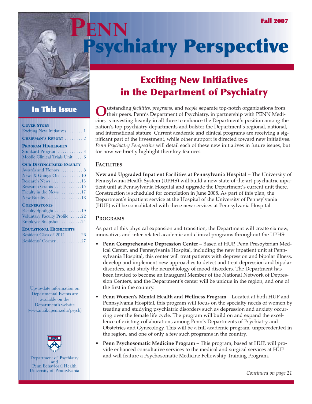 Penn Psychiatry Fall 2007