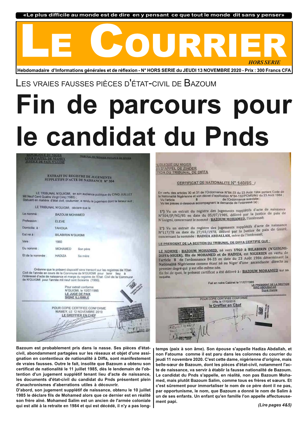 Fin De Parcours Pour Le Candidat Du Pnds