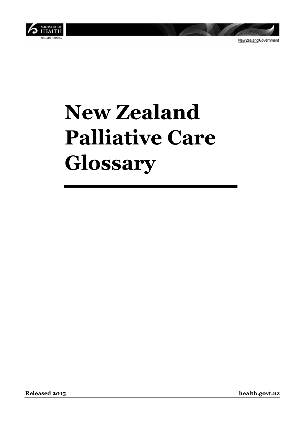 New Zealand Palliative Care Glossary