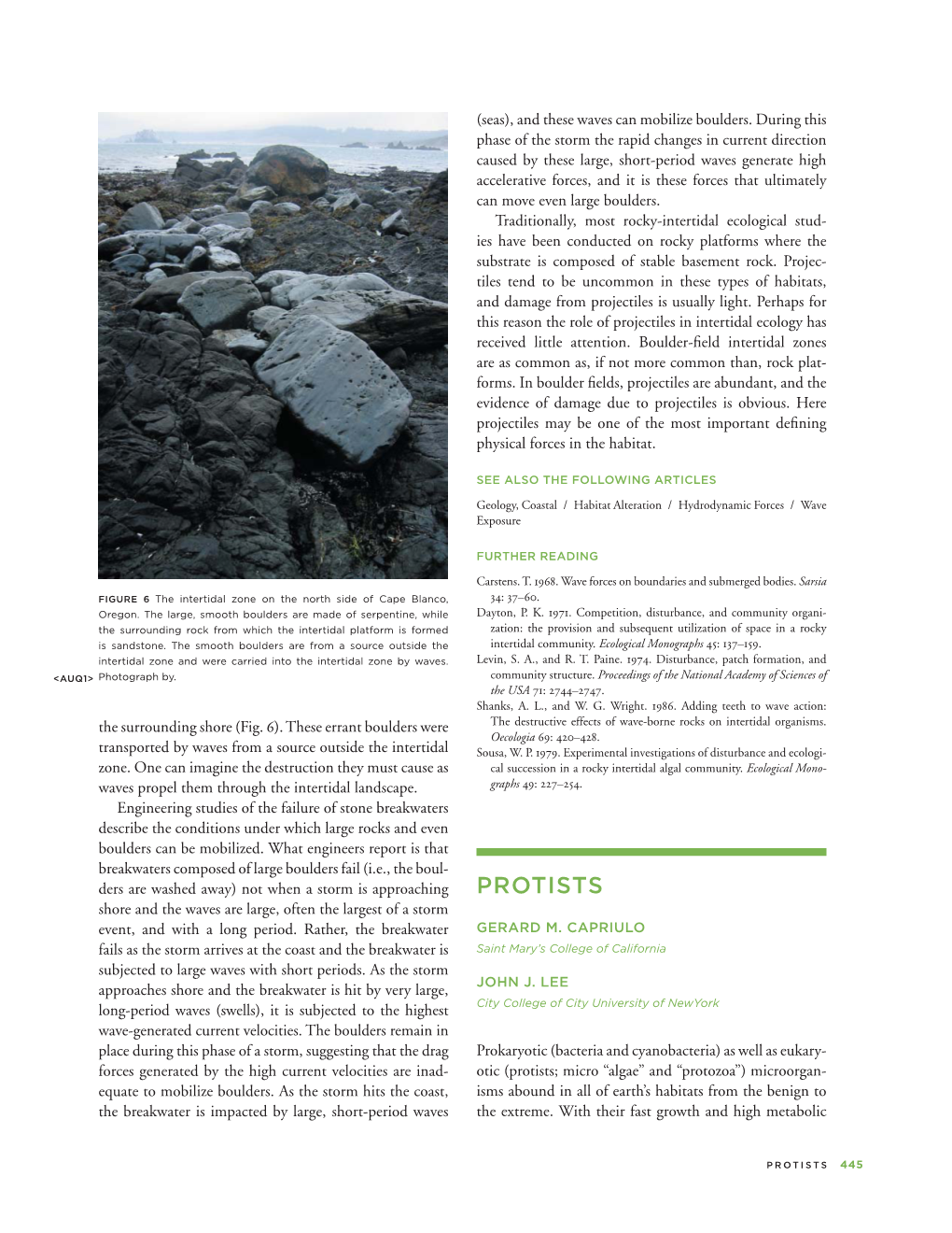 PROTISTS Shore and the Waves Are Large, Often the Largest of a Storm Event, and with a Long Period