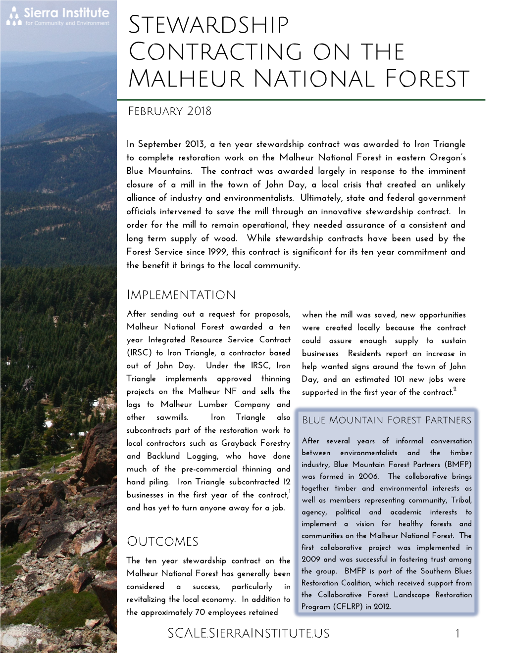 Stewardship Contracting on the Malheur National Forest