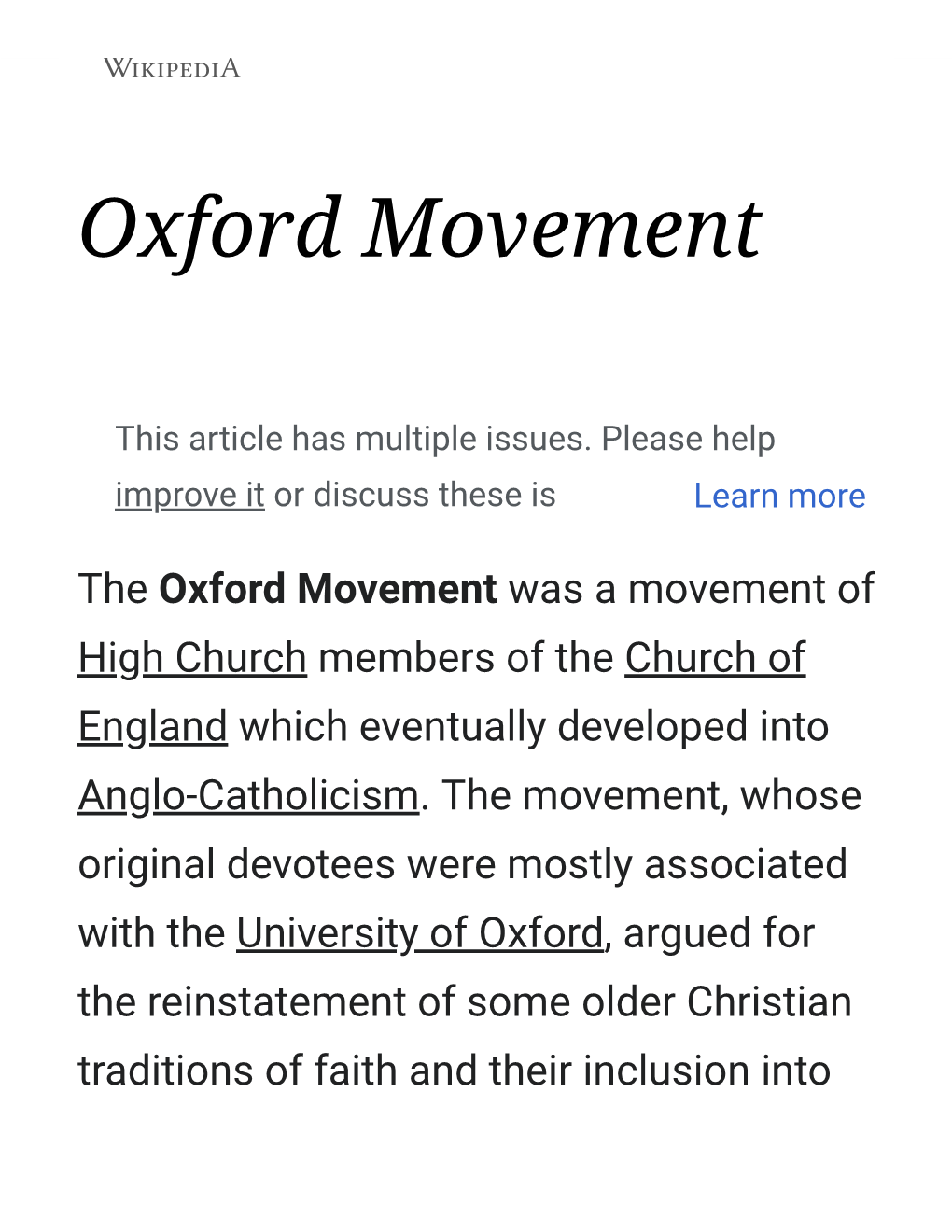 Oxford Movement