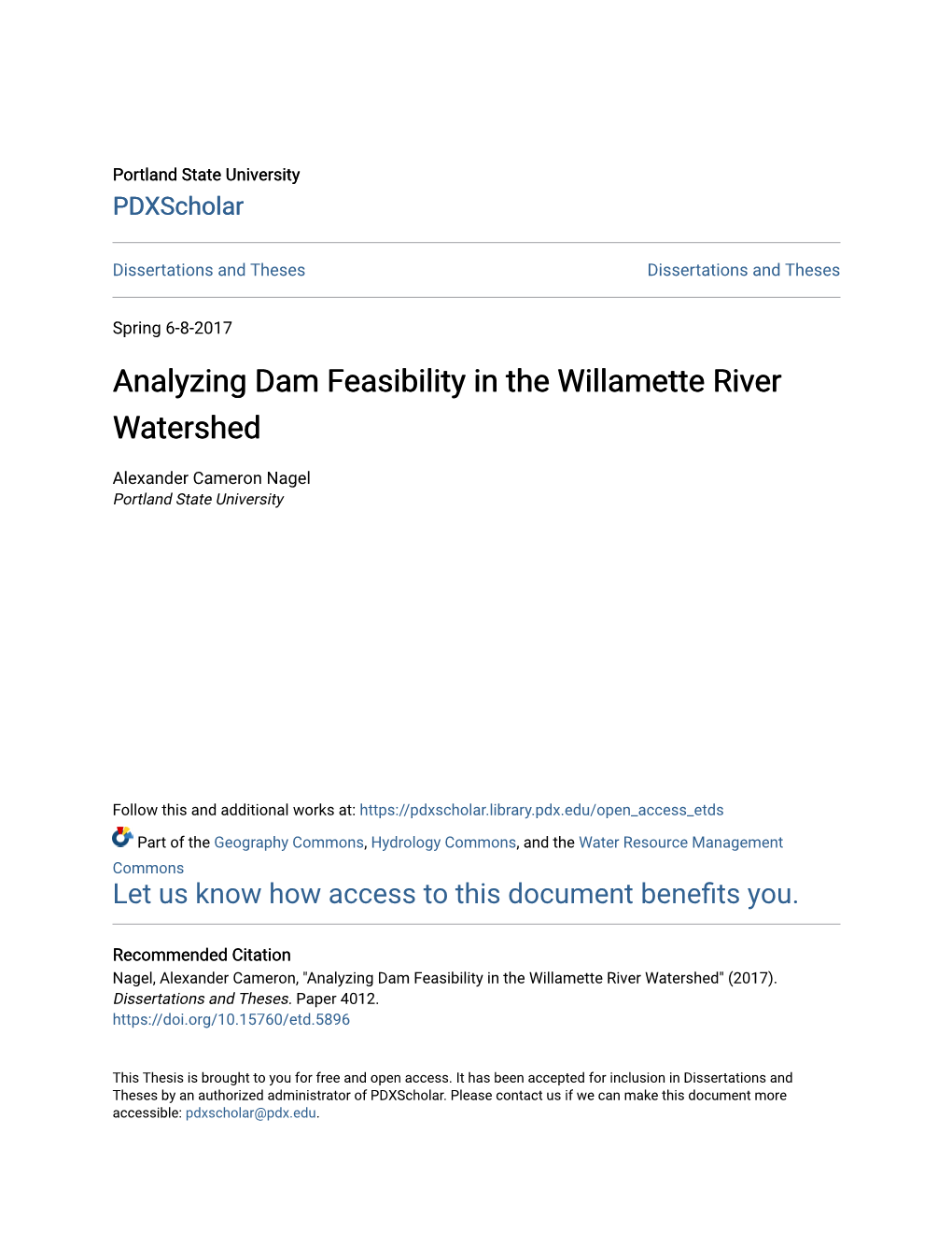 Analyzing Dam Feasibility in the Willamette River Watershed