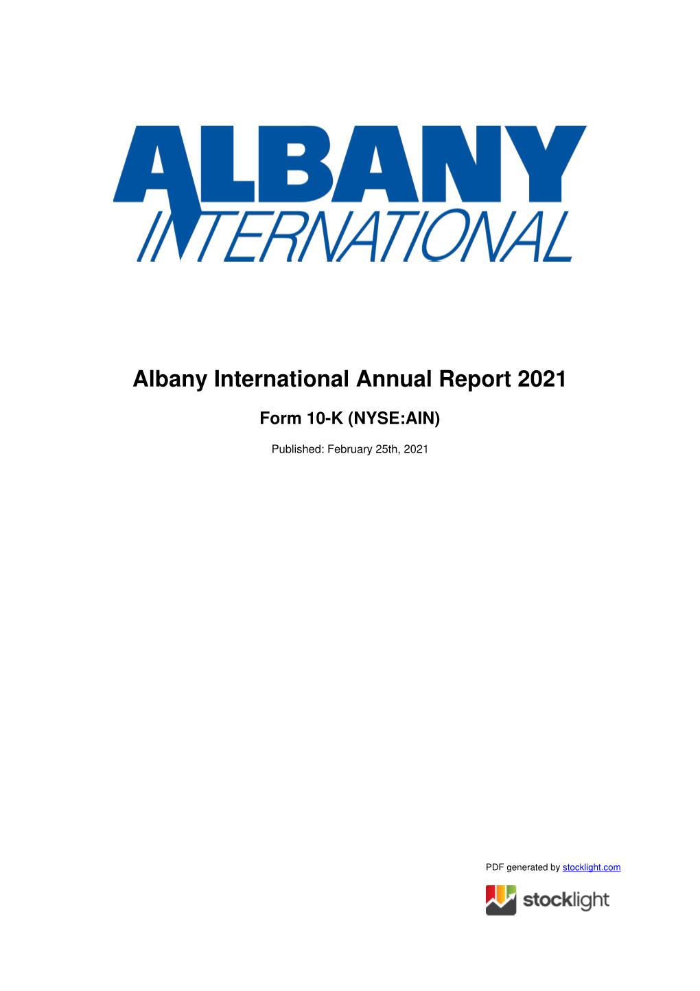 Albany International Annual Report 2021