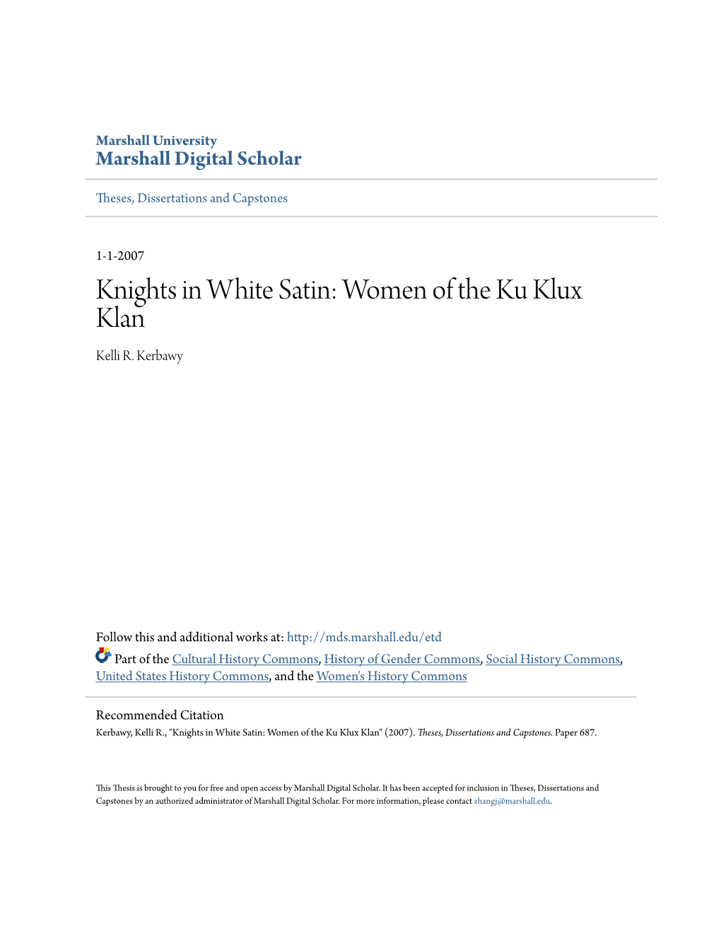 Women of the Ku Klux Klan Kelli R