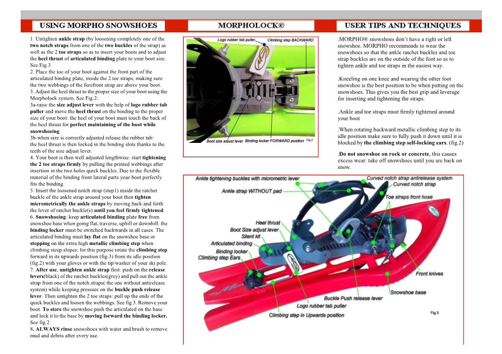 User Instruction Sheet