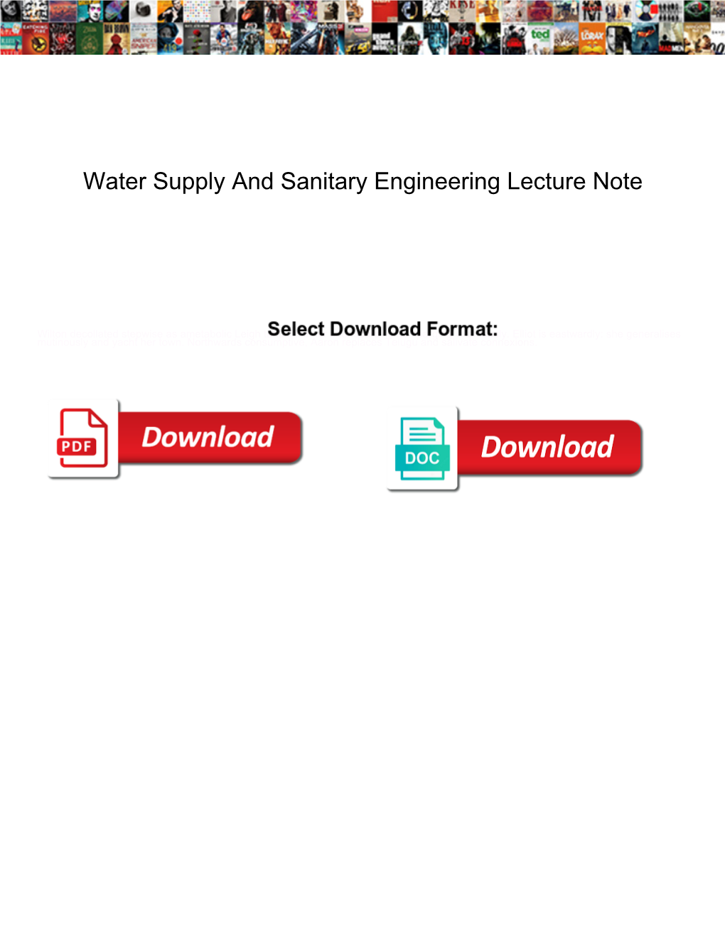 Water Supply and Sanitary Engineering Lecture Note