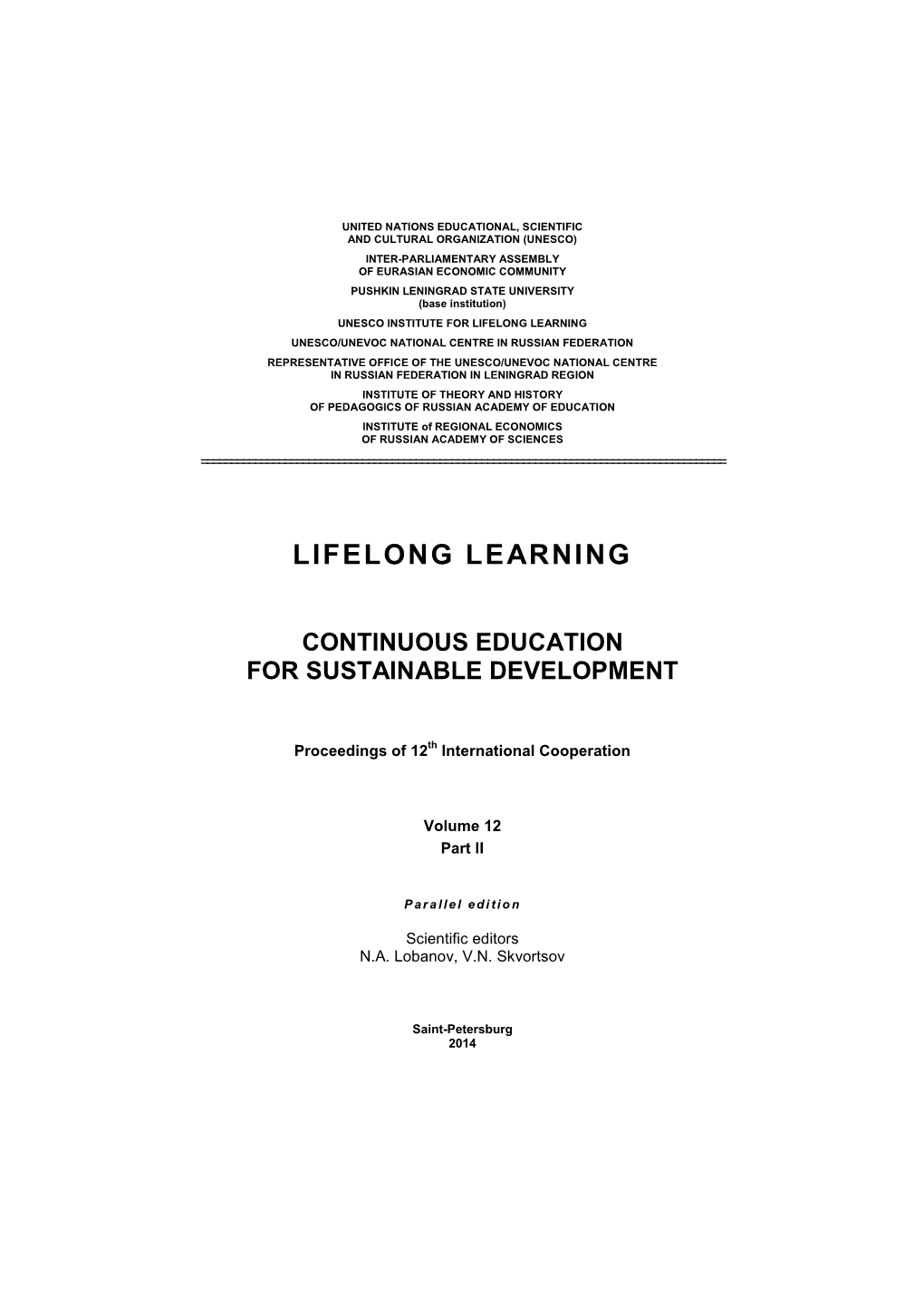 Lifelong Learning