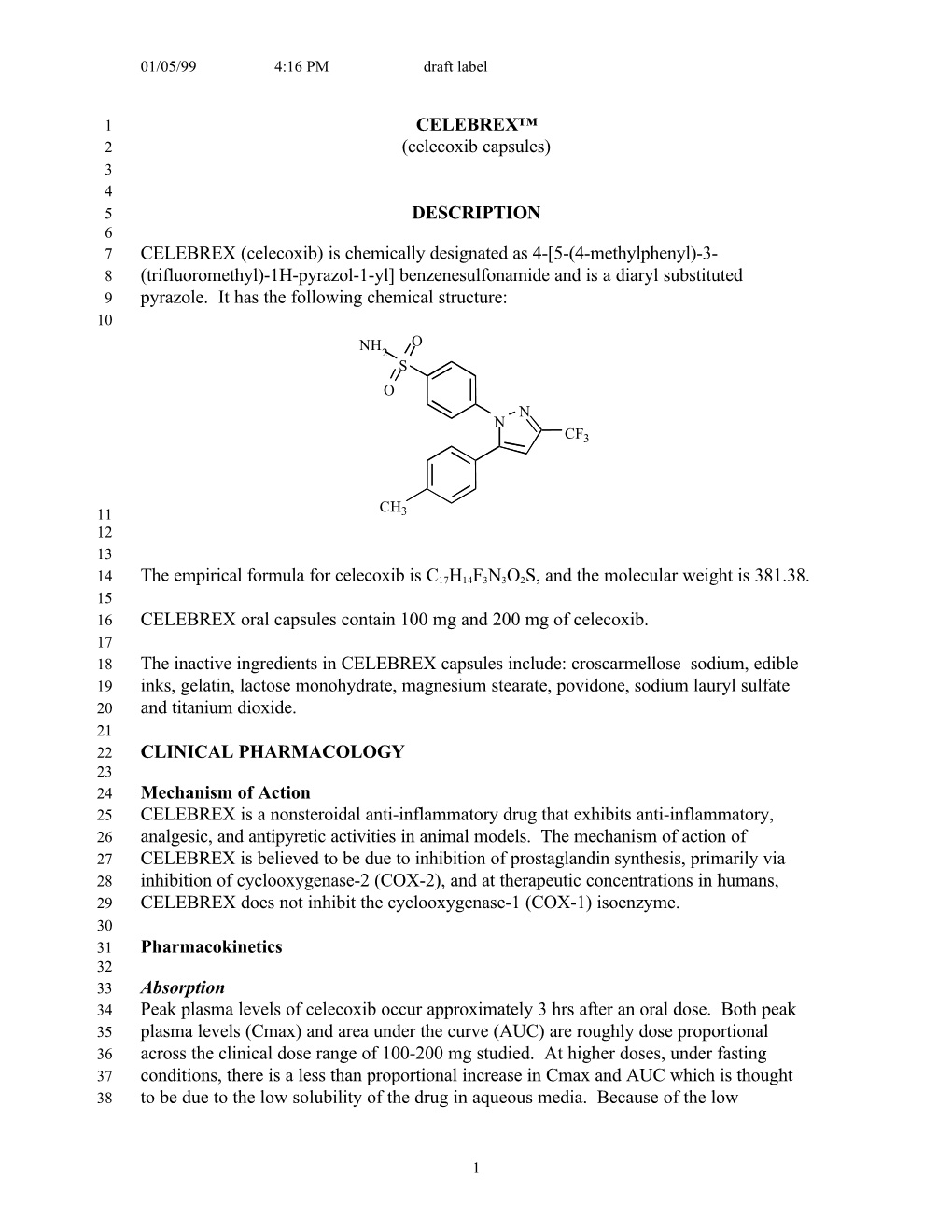 CELEBREX™ (Celecoxib Capsules)