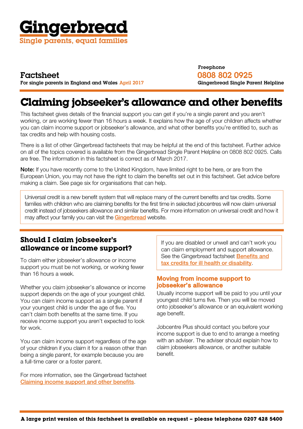 Claiming Jobseeker's Allowance and Other Benefits