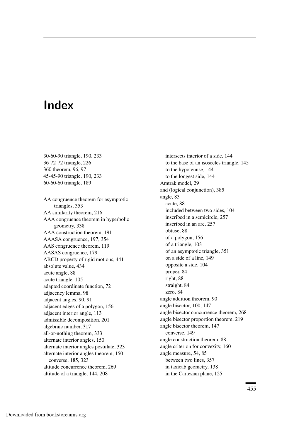 Downloaded from Bookstore.Ams.Org 30-60-90 Triangle, 190, 233 36-72