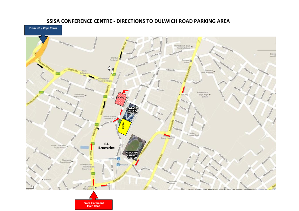 Directions to Dulwich Road Parking Area