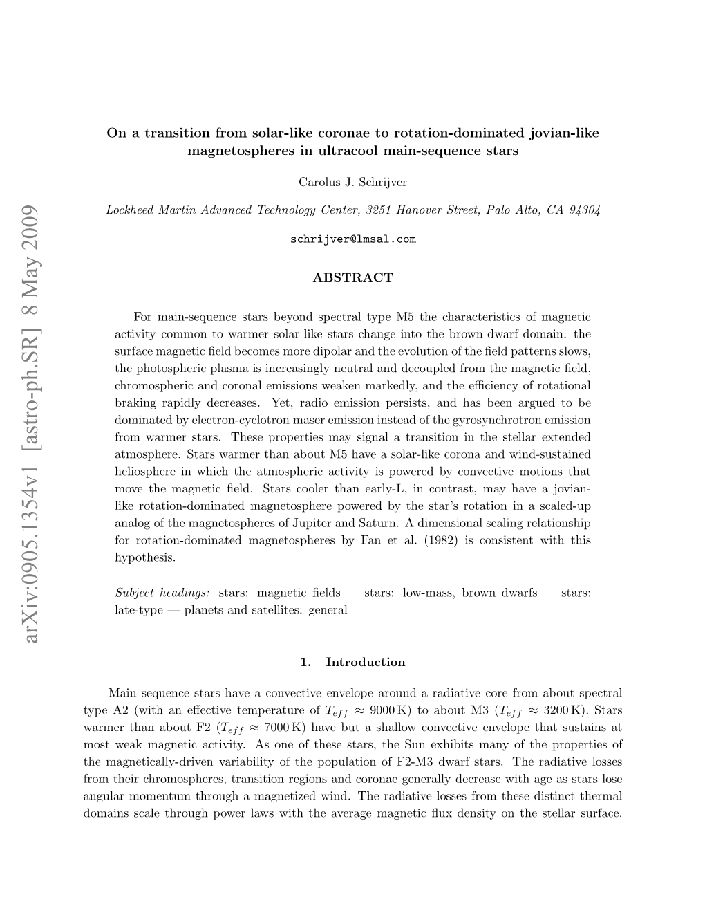 On a Transition from Solar-Like Coronae to Rotation-Dominated Jovian-Like