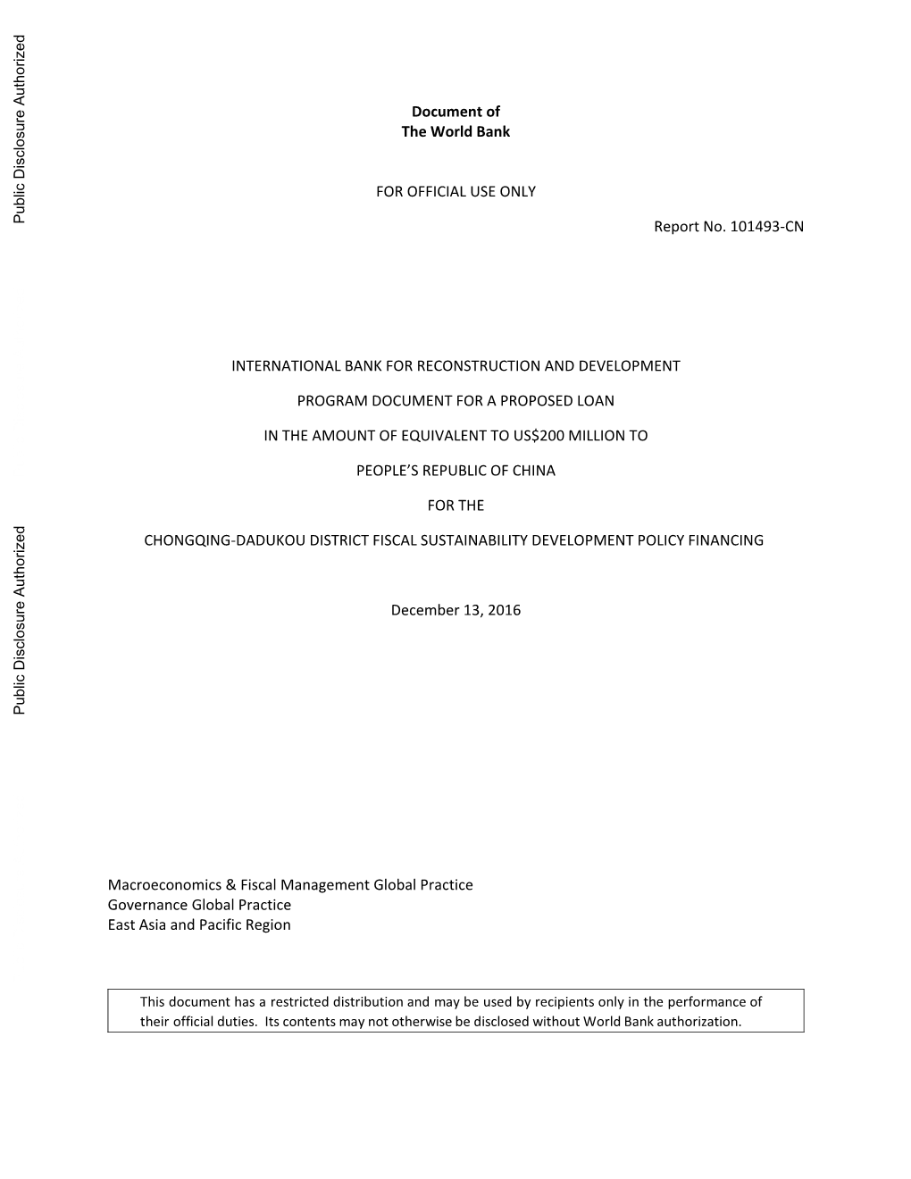 World Bank Document