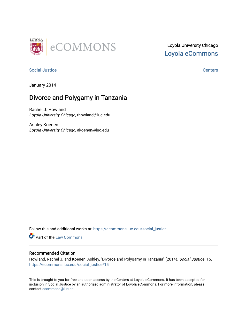 Divorce and Polygamy in Tanzania