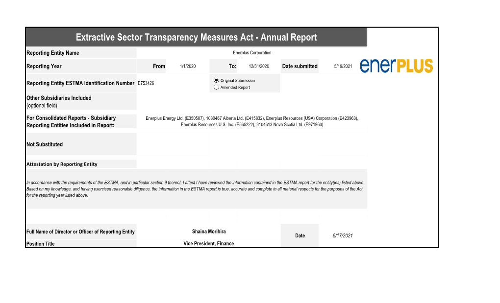 2020 ESTMA Report