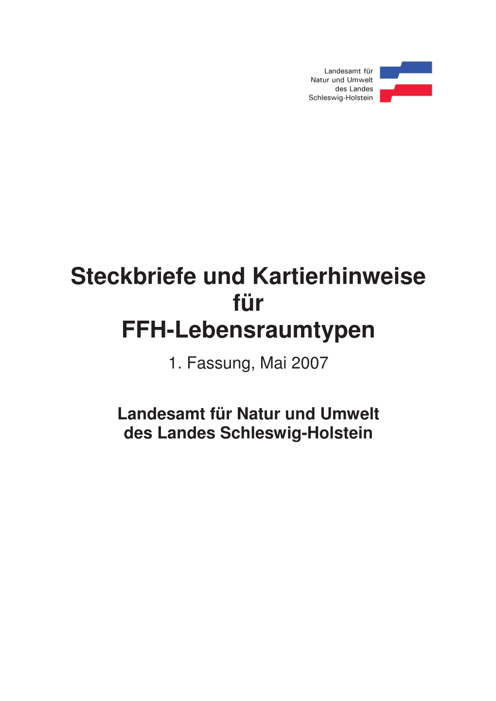 Steckbriefe Und Kartierhinweise Für FFH-Lebensraumtypen