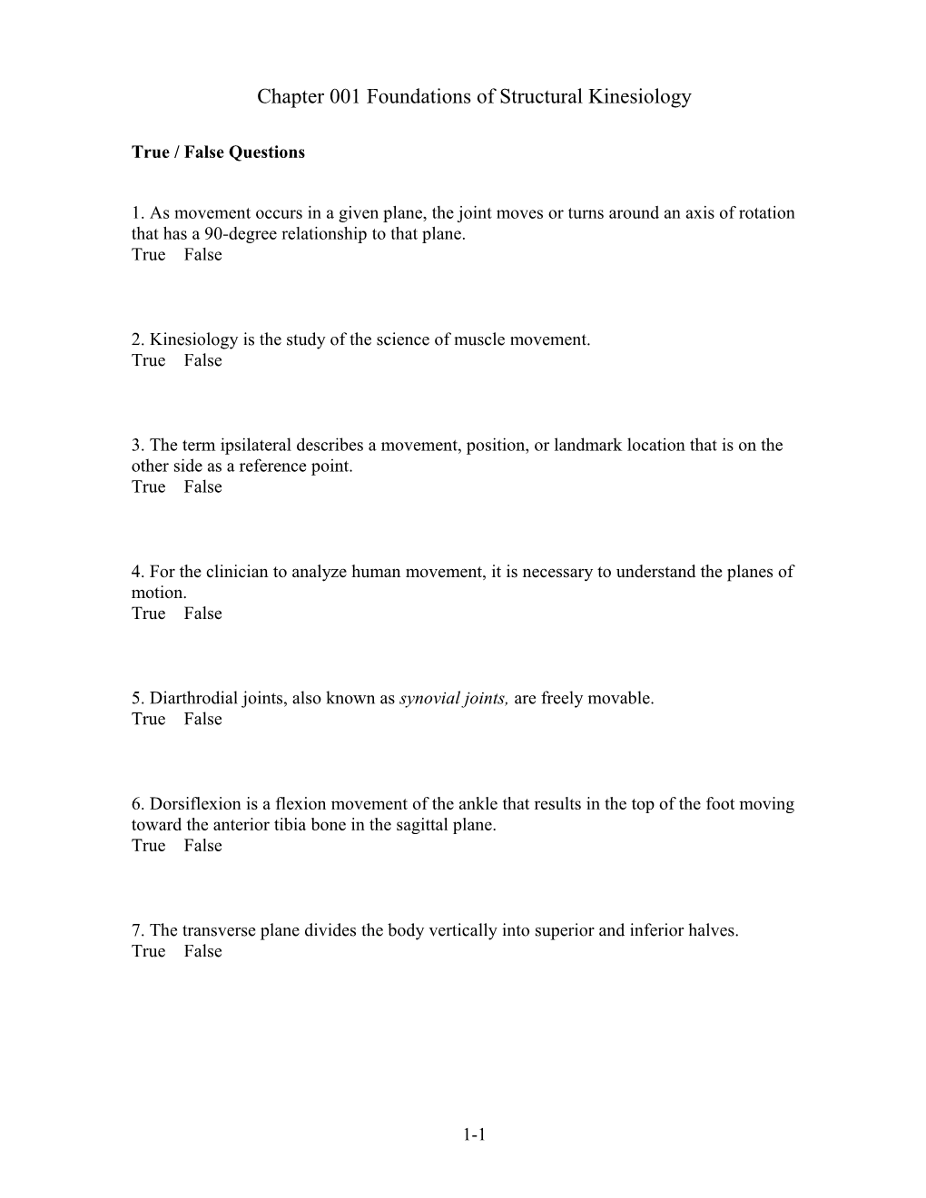 Chapter 001 Foundations of Structural Kinesiology