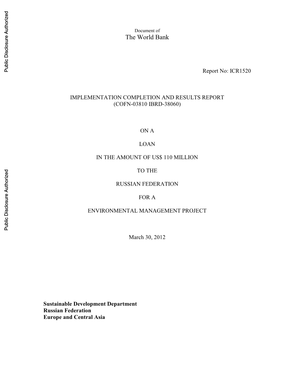 World Bank Document