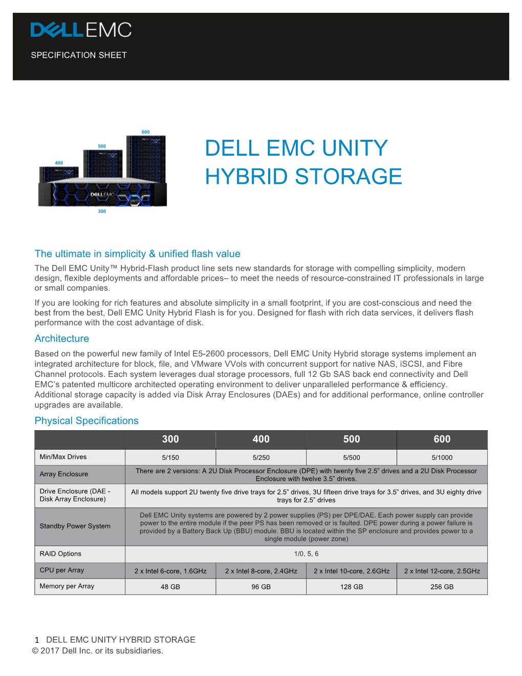 Dell Emc Unity Hybrid Storage