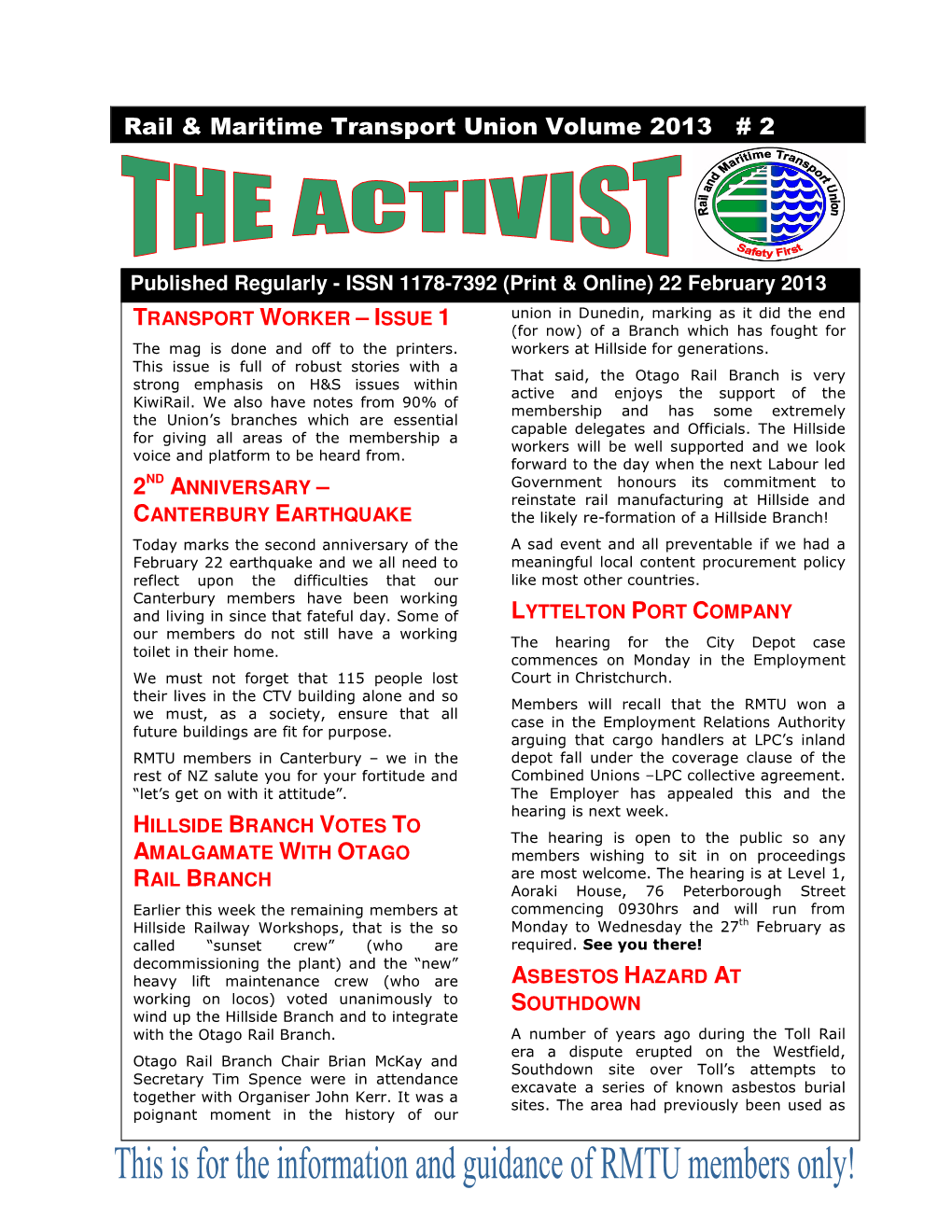 Activist #2, 2013