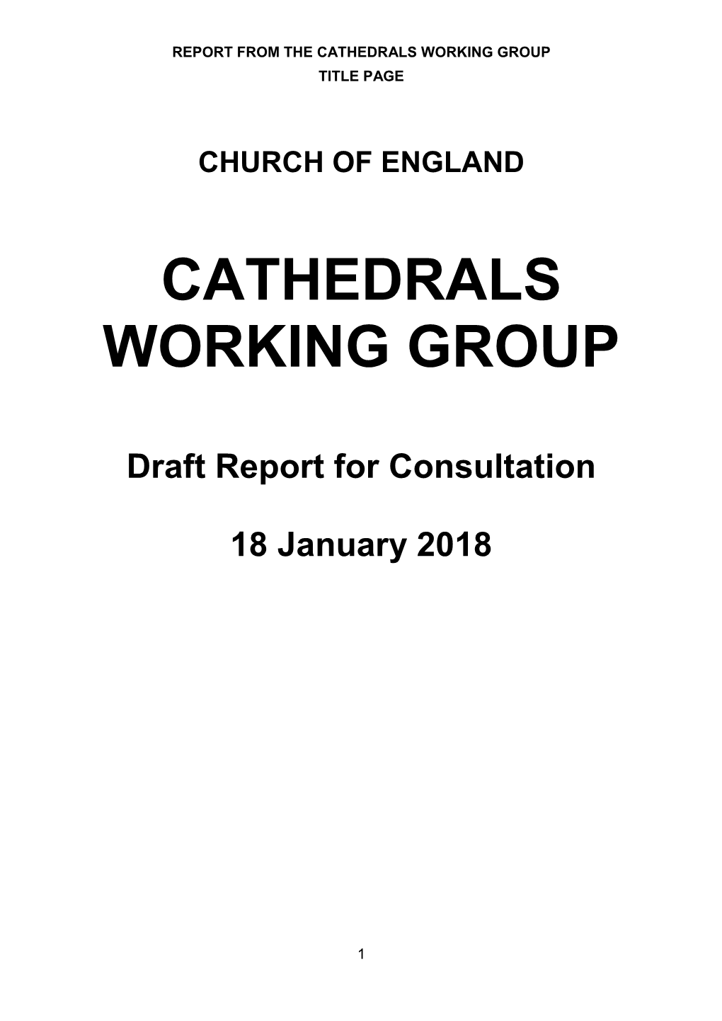 Report of the Cathedrals Working Group