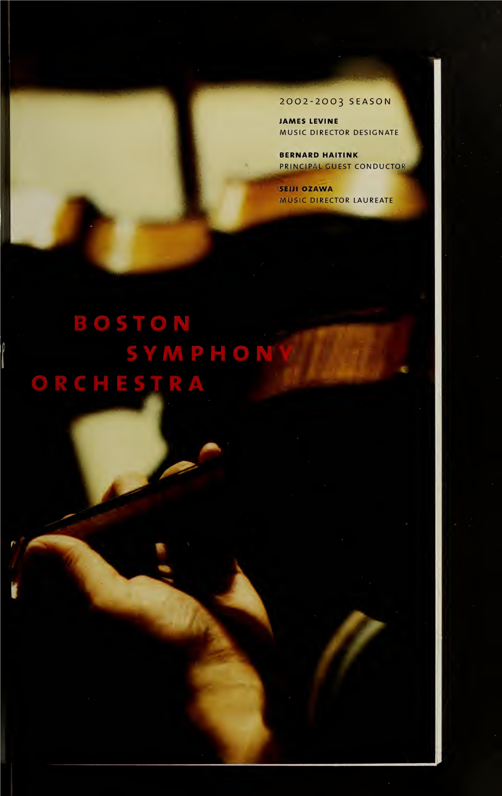 Boston Symphony Orchestra Concert Programs, Season 122, 2002